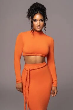 Orange City Love Two-Piece Skirt Set -Lady Clothing Store PRODUCT JUL112023 NEWARRIVALS 183