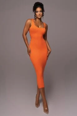 Tangerine Late Nights Midi Dress -Lady Clothing Store PRODUCT JUL112023 NEWARRIVALS 19