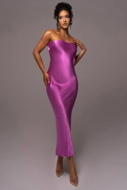 Purple Irina Satin Strapless Maxi Dress -Lady Clothing Store PRODUCT JUL112023 NEWARRIVALS 2