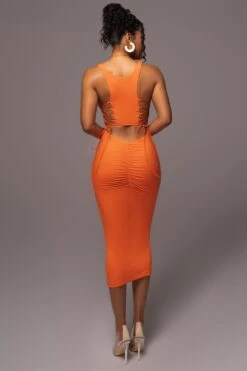 Tangerine Late Nights Midi Dress -Lady Clothing Store PRODUCT JUL112023 NEWARRIVALS 23