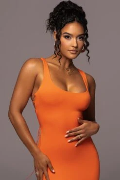 Tangerine Late Nights Midi Dress -Lady Clothing Store PRODUCT JUL112023 NEWARRIVALS 27