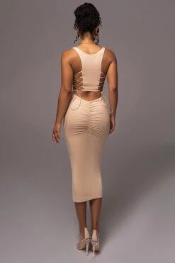Tan Late Nights Midi Dress 21 Tan Late Nights Midi Dress -Lady Clothing Store PRODUCT JUL112023 NEWARRIVALS 34