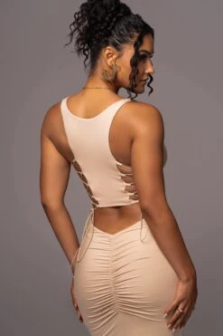 Tan Late Nights Midi Dress 14 Tan Late Nights Midi Dress -Lady Clothing Store PRODUCT JUL112023 NEWARRIVALS 35
