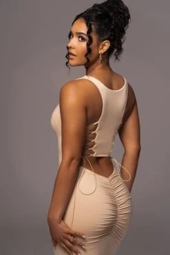 Tan Late Nights Midi Dress 22 Tan Late Nights Midi Dress -Lady Clothing Store PRODUCT JUL112023 NEWARRIVALS 37