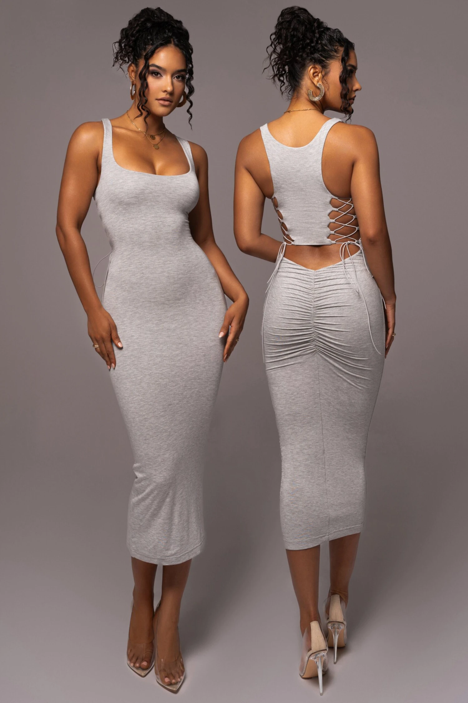 Grey Late Nights Midi Dress 3 Grey Late Nights Midi Dress