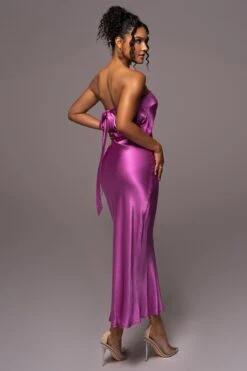 Purple Irina Satin Strapless Maxi Dress -Lady Clothing Store PRODUCT JUL112023 NEWARRIVALS 5