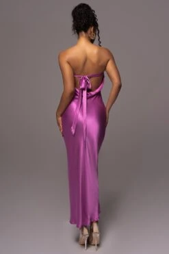 Purple Irina Satin Strapless Maxi Dress -Lady Clothing Store PRODUCT JUL112023 NEWARRIVALS 6