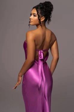 Purple Irina Satin Strapless Maxi Dress -Lady Clothing Store PRODUCT JUL112023 NEWARRIVALS 7