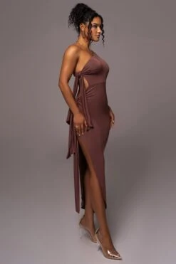 Chocolate Out Of Mind One Shoulder Dress -Lady Clothing Store PRODUCT JUL112023 NEWARRIVALS 92