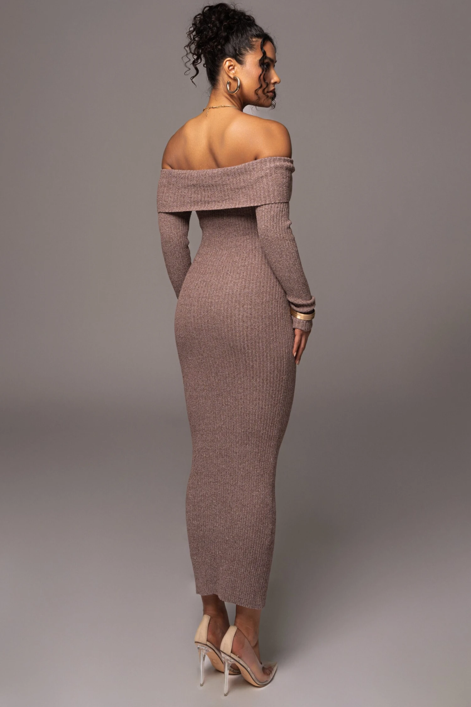 Brown Take A Chance Off-Shoulder Dress 10 Brown Take A Chance Off-Shoulder Dress - Image 8