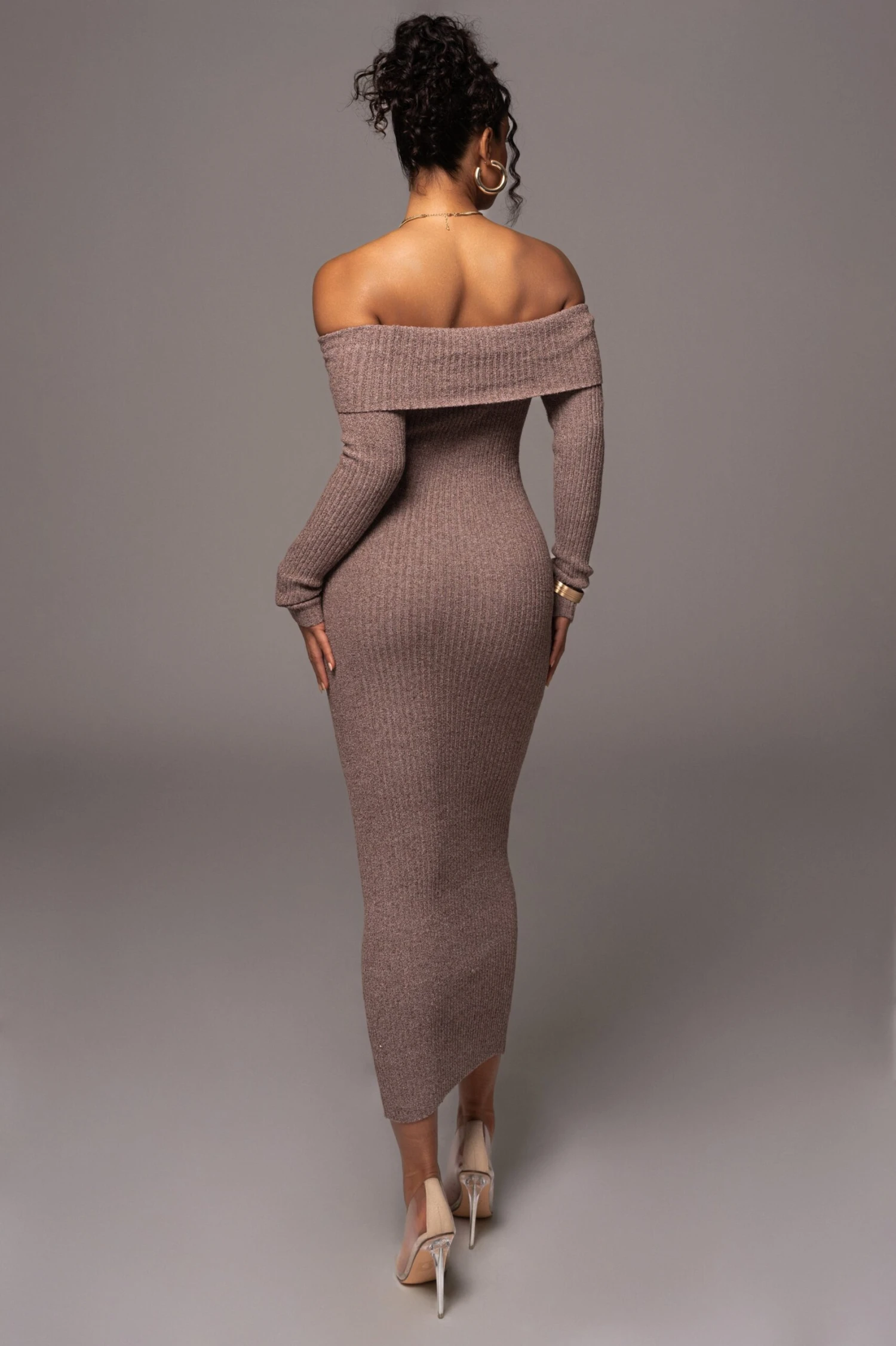 Brown Take A Chance Off-Shoulder Dress 12 Brown Take A Chance Off-Shoulder Dress - Image 10