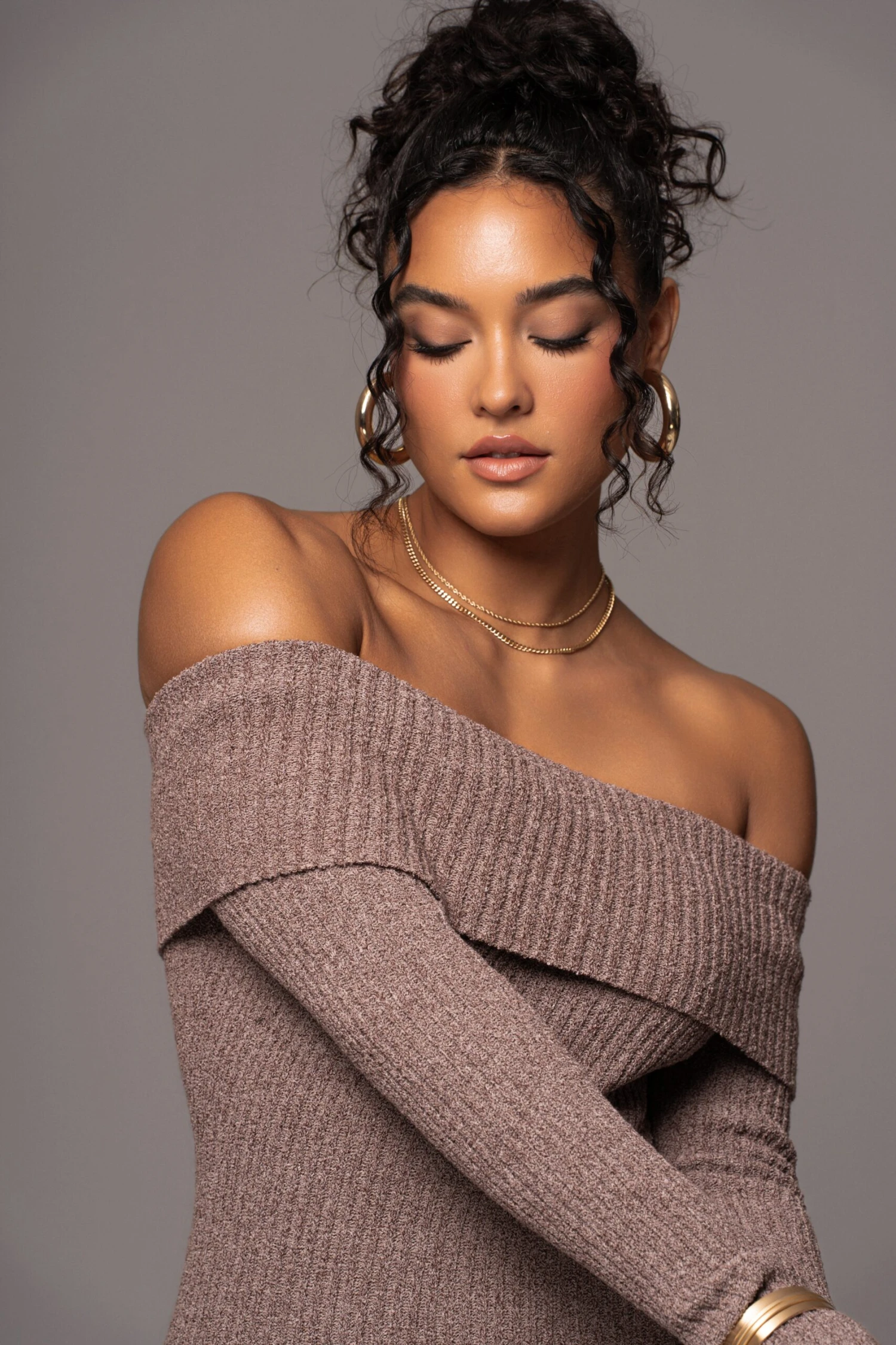 Brown Take A Chance Off-Shoulder Dress 7 Brown Take A Chance Off-Shoulder Dress - Image 5