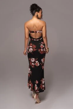 Red Floral Break Free Strapless Maxi Dress -Lady Clothing Store PRODUCT JUL132023 CHIFFON 134