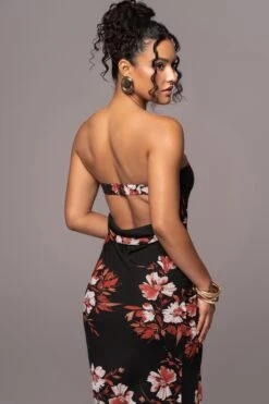 Red Floral Break Free Strapless Maxi Dress -Lady Clothing Store PRODUCT JUL132023 CHIFFON 135