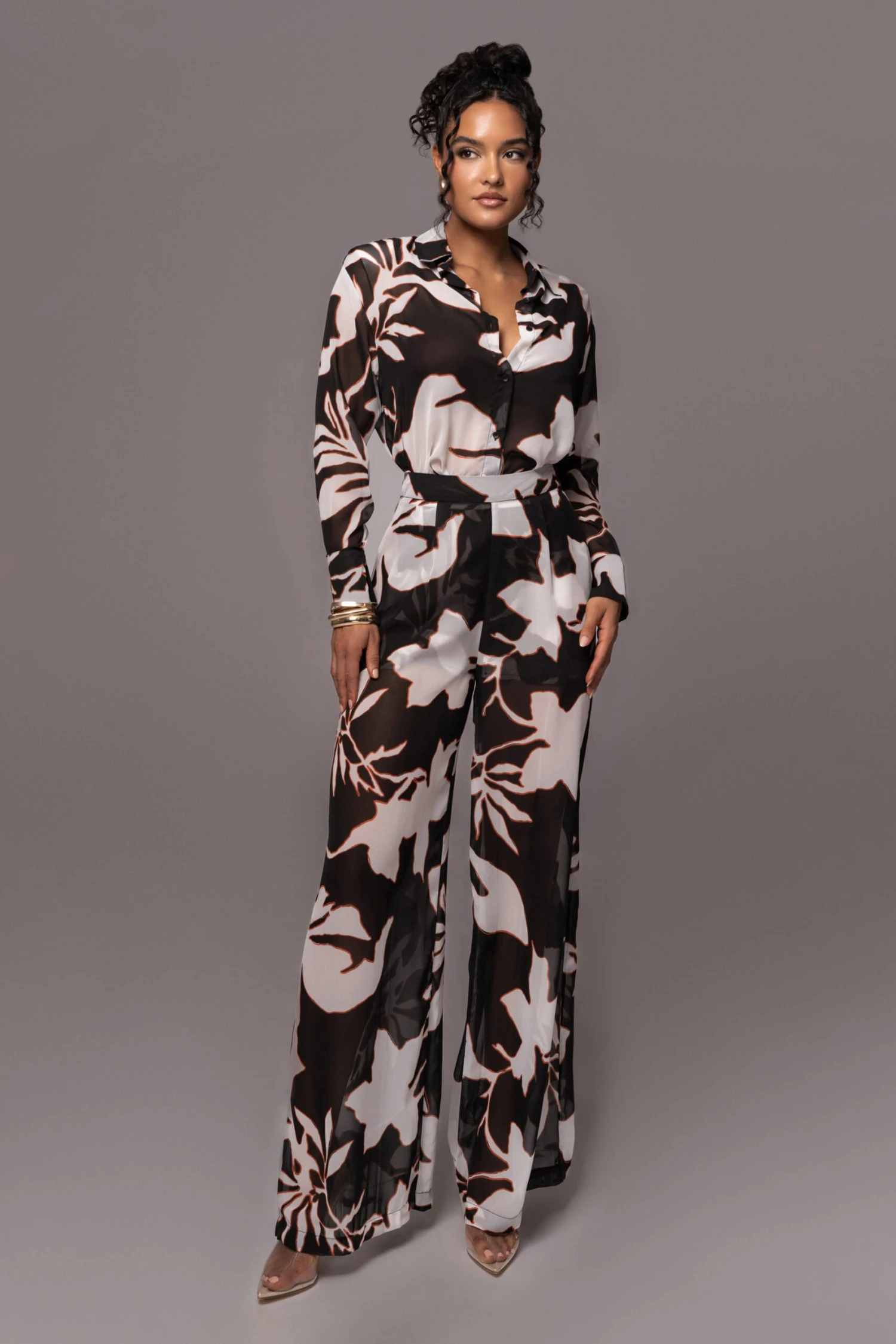 Ivory Floral Between Us Printed Button Up 6 Ivory Floral Between Us Printed Button Up - Image 4