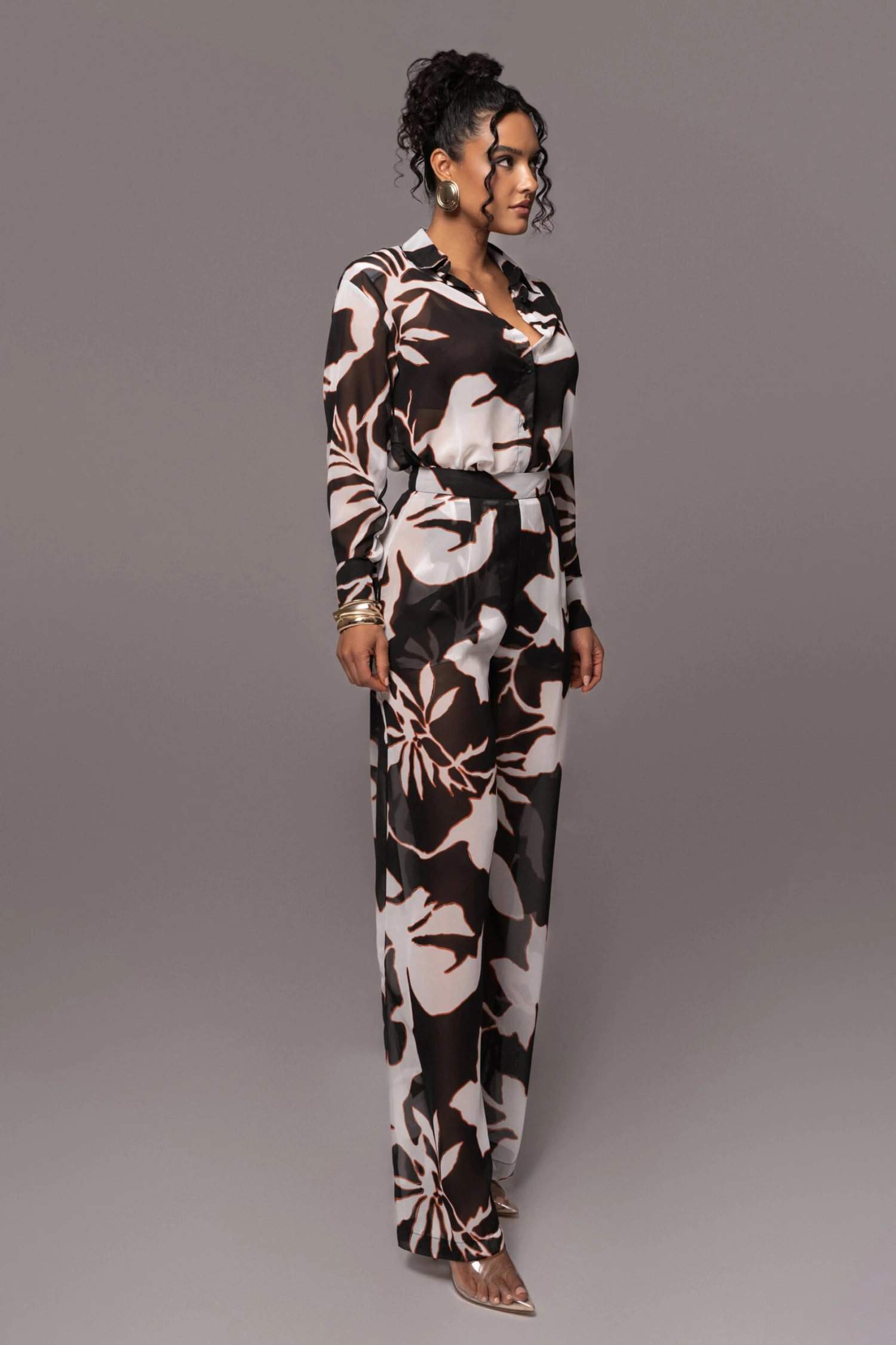 Ivory Floral Between Us Printed Button Up 9 Ivory Floral Between Us Printed Button Up - Image 7