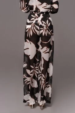 Ivory Floral Stay For A While Printed Trousers -Lady Clothing Store PRODUCT JUL132023 CHIFFON 190