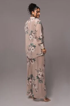 Purple Floral Between Us Printed Button Up -Lady Clothing Store PRODUCT JUL132023 CHIFFON 198