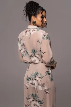 Purple Floral Between Us Printed Button Up -Lady Clothing Store PRODUCT JUL132023 CHIFFON 205