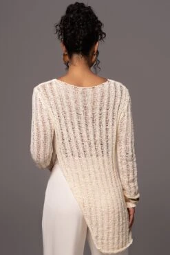 Cream Natalya Rib Knit Top -Lady Clothing Store PRODUCT JUL132023 CHIFFON 217