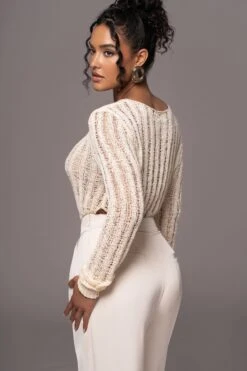 Cream Natalya Rib Knit Top -Lady Clothing Store PRODUCT JUL132023 CHIFFON 225