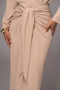 Tan Sunlight Crinkled Mesh Skirt Set -Lady Clothing Store PRODUCT JUL132023 CHIFFON 243