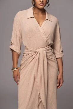 Tan Sunlight Crinkled Mesh Skirt Set -Lady Clothing Store PRODUCT JUL132023 CHIFFON 247