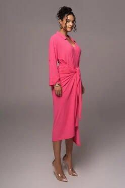 Fuchsia Sunlight Crinkled Mesh Skirt Set -Lady Clothing Store PRODUCT JUL132023 CHIFFON 262