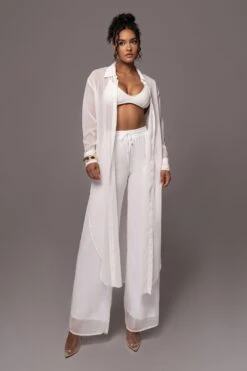White Pacific 2-Piece Pant Set -Lady Clothing Store PRODUCT JUL132023 CHIFFON 279