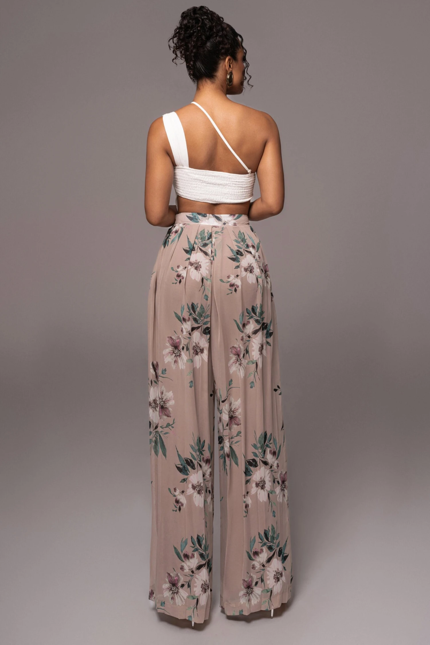 Purple Floral Josette Wide-Leg Pleated Pants 10 Purple Floral Josette Wide-Leg Pleated Pants - Image 8