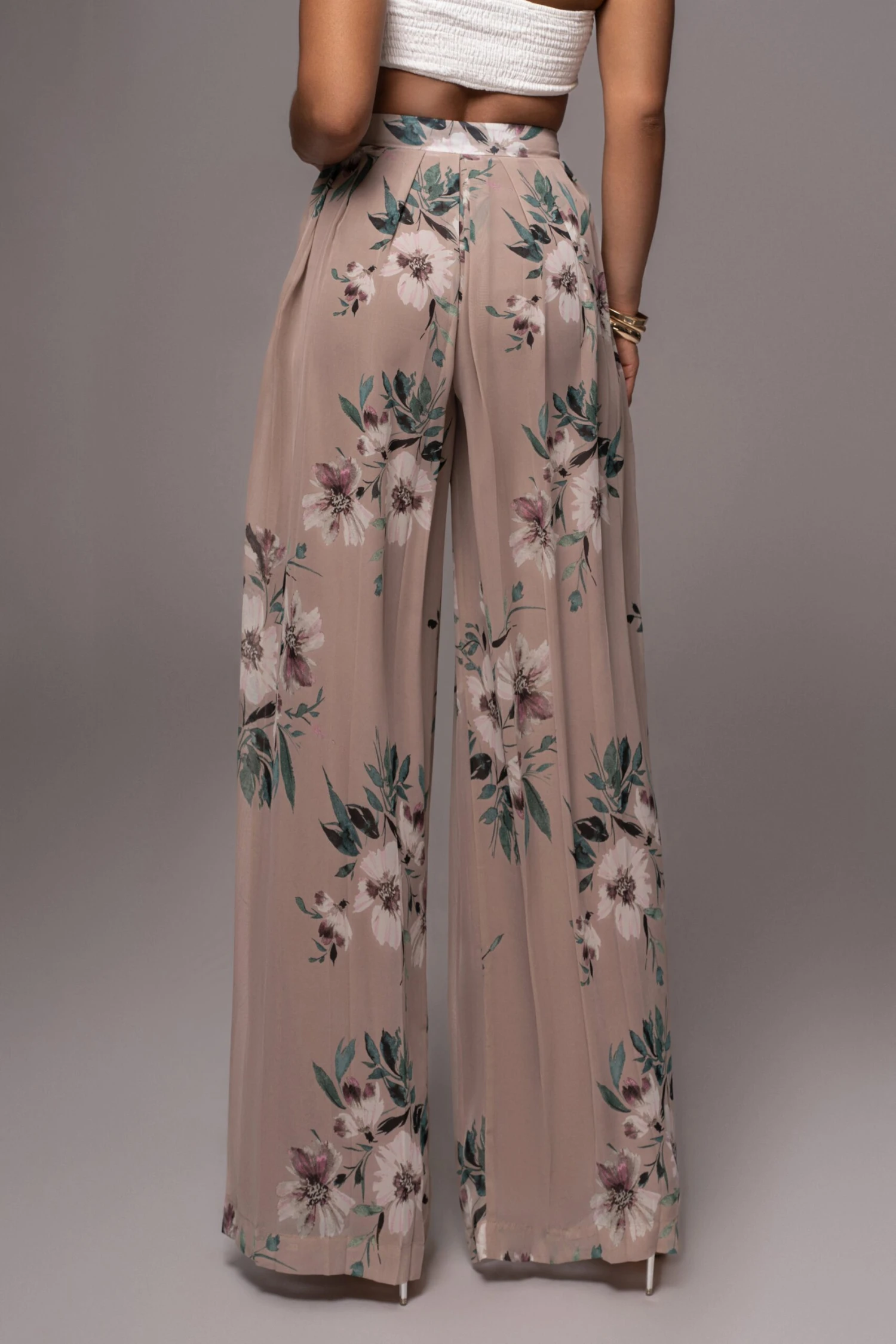 Purple Floral Josette Wide-Leg Pleated Pants 9 Purple Floral Josette Wide-Leg Pleated Pants - Image 7