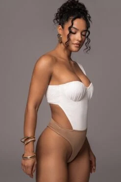 Natural Scenic One-Shoulder Linen Bodysuit -Lady Clothing Store PRODUCT JUL132023 CHIFFON 56