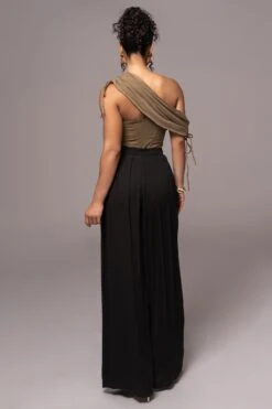 Black Josette Wide-Leg Pleated Pants -Lady Clothing Store PRODUCT JUL132023 CHIFFON 6501