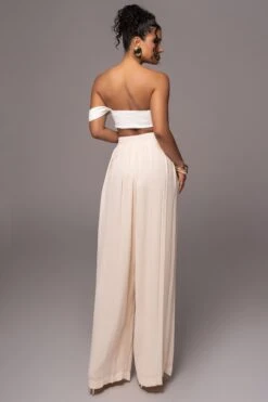 Ivory Josette Wide-Leg Pleated Pants -Lady Clothing Store PRODUCT JUL132023 CHIFFON 70