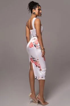 Ivory Crystalline Floral Midi Dress 20 Ivory Crystalline Floral Midi Dress -Lady Clothing Store PRODUCT JUL132023 CHIFFON 76