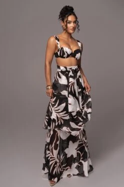 White Floral Printed Love Two-Piece Set -Lady Clothing Store PRODUCT JUL132023 CHIFFON 91