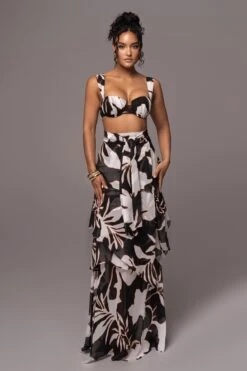 White Floral Printed Love Two-Piece Set -Lady Clothing Store PRODUCT JUL132023 CHIFFON 92