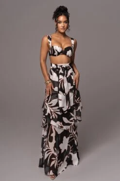 White Floral Printed Love Two-Piece Set -Lady Clothing Store PRODUCT JUL132023 CHIFFON 93