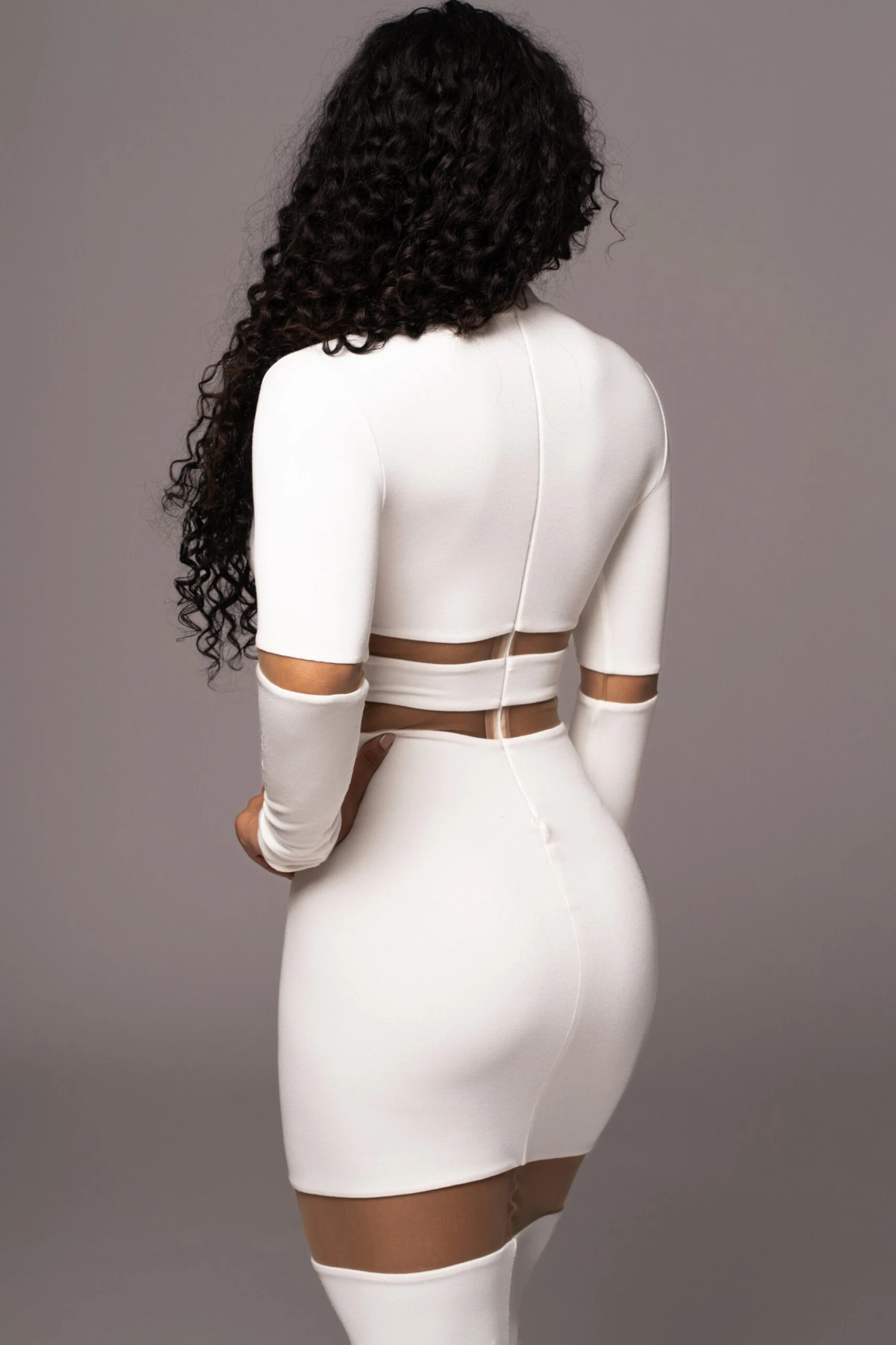 Ivory The One Mock Neck Midi Dress 10 Ivory The One Mock Neck Midi Dress - Image 8