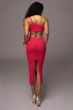 Fuchsia Ruth One Shoulder Dress -Lady Clothing Store PRODUCT JUL192023 NEWRESHOOTS 5