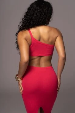 Fuchsia Ruth One Shoulder Dress -Lady Clothing Store PRODUCT JUL192023 NEWRESHOOTS 6