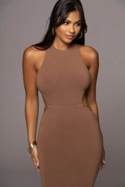 Pecan Empress Midi Dress -Lady Clothing Store PRODUCT JUL222022 BASIX 127