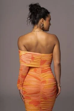 Orange Capri Ruched Dress 22 Orange Capri Ruched Dress -Lady Clothing Store PRODUCT JUL262023 ASAP 28