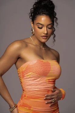 Orange Capri Ruched Dress 15 Orange Capri Ruched Dress -Lady Clothing Store PRODUCT JUL262023 ASAP 31