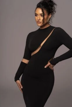 Noir Show Stopper High Neck Dress -Lady Clothing Store PRODUCT JUL262023 AUGDROP12 108