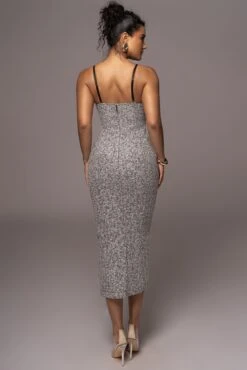 Lt. Grey Royal Tweed Midi Dress -Lady Clothing Store PRODUCT JUL262023 AUGDROP12 153