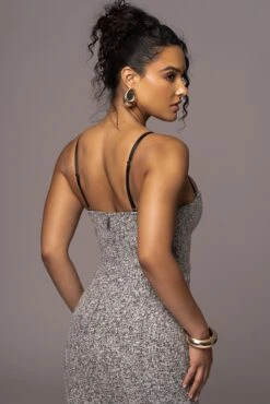 Lt. Grey Royal Tweed Midi Dress -Lady Clothing Store PRODUCT JUL262023 AUGDROP12 154