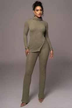 Olive One Call Away Ribbed Turtleneck Top -Lady Clothing Store PRODUCT JUL262023 AUGDROP12 37