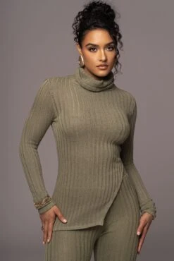 Olive One Call Away Ribbed Turtleneck Top -Lady Clothing Store PRODUCT JUL262023 AUGDROP12 43
