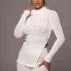 White One Call Away Ribbed Turtleneck Top -Lady Clothing Store PRODUCT JUL262023 AUGDROP12 62